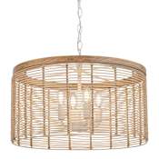 Maxim Vannerie 4 Light 20" Wide Wood Pendant Ecru