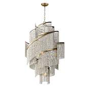 Maxim Fontaine 7 Light 24" Wide Beaded Abstract Chandelier Golden Silver