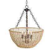 Maxim Cestino 4 Light 21" Wide Wood Pendant Antique Bronze