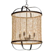 Maxim Cestino 4 Light 19" Wide Wood Pendant Antique Bronze