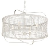Maxim Cestino 30" Wide 4 Light Drum Chandelier Weathered White