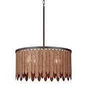 Maxim Marimba 4 Light 26" Wide Wood Pendant Walnut / Gunmetal