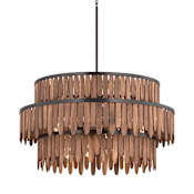 Maxim Marimba 36" Wide 10 Light Drum Chandelier Walnut / Gunmetal