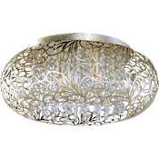 Maxim Arabesque 7 Light 18" Wide Flush Mount Ceiling Fixture Golden Silver / Beveled Crystal Glass
