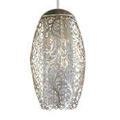 Maxim Arabesque 6 Light 13" Wide Pendant with Metal Shade Golden Silver / Beveled Crystal Glass
