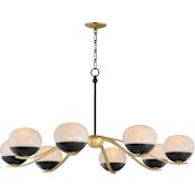 Maxim Lucerne 8 Light 43" Wide Chandelier Black / Natural Aged Brass