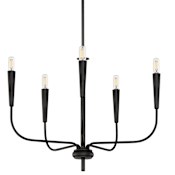 Maxim Vela 24" Wide 5 Light Abstract Chandelier Black