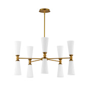 Maxim Krevat 10 Light 32" Wide Chandelier Black / Natural Aged Brass
