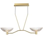 Maxim Metropolis 12" Wide LED Multi Light Pendant with Stylized Glass Shades Satin Brass