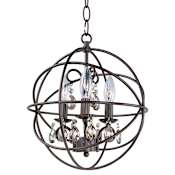 Maxim Orbit 12" Wide 3 Light Crystal Chandelier Oil Rubbed Bronze