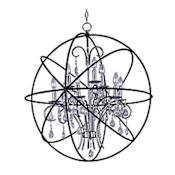 Maxim Orbit 30" Wide 9 Light Chandelier Anthracite and Polished Nickel