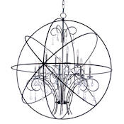 Maxim Orbit 12 Light Single Pendant Anthracite and Polished Nickel