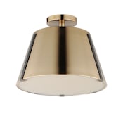 Maxim Carlo 14" Wide LED Semi-Flush Ceiling Fixture Dark Bronze / Heritage Brass