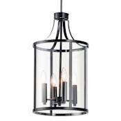 Maxim Sentinel 4 Light 12" Wide Taper Candle Pendant Black