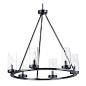 Maxim Sentinel 6 Light 24" Wide Taper Candle Chandelier Black