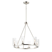 Maxim Sentinel 24" Wide 6 Light Taper Candle Chandelier Satin Nickel