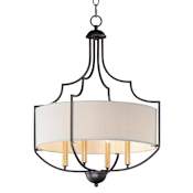 Maxim Savant 4 Light 20" Wide Drum Chandelier Bronze / Antique Brass