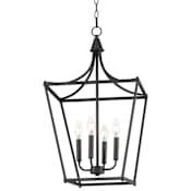 Maxim Clifton 4 Light 16" Wide Taper Candle Multi Light Pendant Black