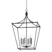 Maxim Clifton 6 Light 22" Wide Taper Candle Multi Light Pendant Black