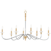 Maxim Clarion 38" Wide 8 Light Taper Candle Chandelier Polished Chrome / Satin Brass