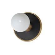 Maxim Hollywood 5" Tall Bathroom Sconce Black / Natural Aged Brass