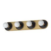 Maxim Hollywood 4 Light 27" Wide LED Vanity Light Black / Natural Aged Brass