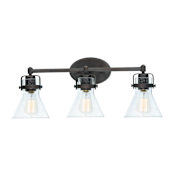Maxim Seafarer 24" Seedy Glass Bathroom Light with Vintage Bulbs Oil Rubbed Bronze