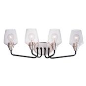 Maxim Goblet 4 Light 26" Wide Bathroom Vanity Light Black / Satin Nickel