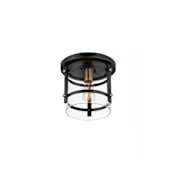 Maxim Capitol 10" Wide Flush Mount Ceiling Fixture Black / Antique Brass