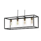 Maxim Capitol 4 Light 13" Wide Linear Chandelier Black / Antique Brass