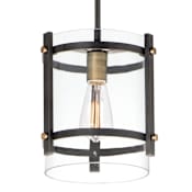 Maxim Capitol 10" Wide Mini Pendant Black / Antique Brass