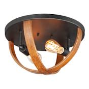 Maxim Compass 2 Light 16" Wide Flush Mount Bowl Ceiling Fixture Antique Pecan / Black