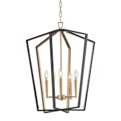 Maxim Melrose 5 Light 22" Wide Taper Candle Multi Light Pendant Black / Natural Aged Brass