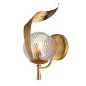 Maxim Firenze 14" Tall Wall Sconce Gold Leaf / Clear Ribbed