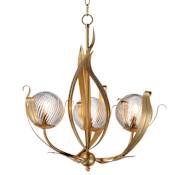 Maxim Firenze 3 Light 27" Wide Chandelier Gold Leaf / Clear Ribbed