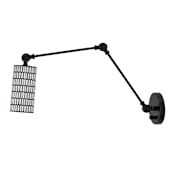 Maxim Shaka 13" Tall Wall Sconce with Hammered Metal Shade Black / White