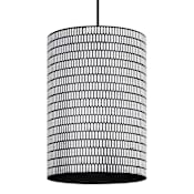 Maxim Shaka 14" Wide Pendant with Hammered Metal Shade Black / White