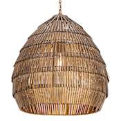 Maxim Gilda 19" Wide Pendant with Hand-Strung Metal Shade Antique Brass