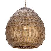 Maxim Gilda 24" Wide Pendant with Hand-Strung Metal Shade Antique Brass