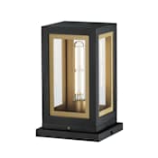 Maxim Neoclass 12" Tall Post Light Black / Gold / Clear