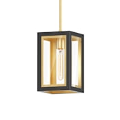 Maxim Neoclass 7" Wide Outdoor Mini Pendant with Clear Glass Shade Black / Gold
