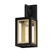 Maxim Neoclass 16" Tall Outdoor Wall Sconce with Clear Glass Shade Black / Gold