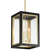 Maxim Neoclass 4 Light 12" Wide Outdoor Pendant with Clear Glass Shade Black / Gold