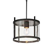 Maxim Belfry 12" Wide Semi-flush Drum Outdoor Ceiling Fixture Black