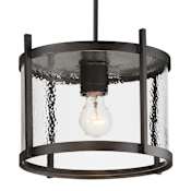 Maxim Belfry 12" Wide Outdoor Pendant with Clear, Hammered Glass Shade Black