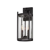 Maxim Belfry 2 Light 16" Tall Outdoor Wall Sconce with Clear, Hammered Glass Shade Black