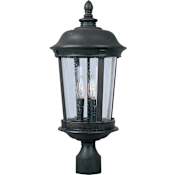 Maxim Dover 21" Tall 3 Light Post Light with Clear Seedy Glass Bronze