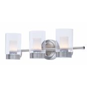 Maxim Mod 3 Light 22" Wide Integrated LED Wall Sconce with Clear and White Glass Shade Satin Nickel