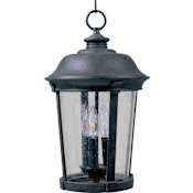 Maxim Dover 17" Tall 3 Light Outdoor Pendant with Clear Seedy Glass Bronze
