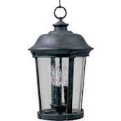 Maxim Dover 20" Tall 3 Light Outdoor Pendant with Clear Seedy Glass Bronze